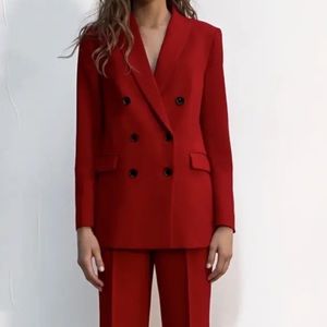 Red Zara double breasted blazer - unworn with tags